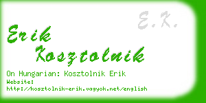 erik kosztolnik business card